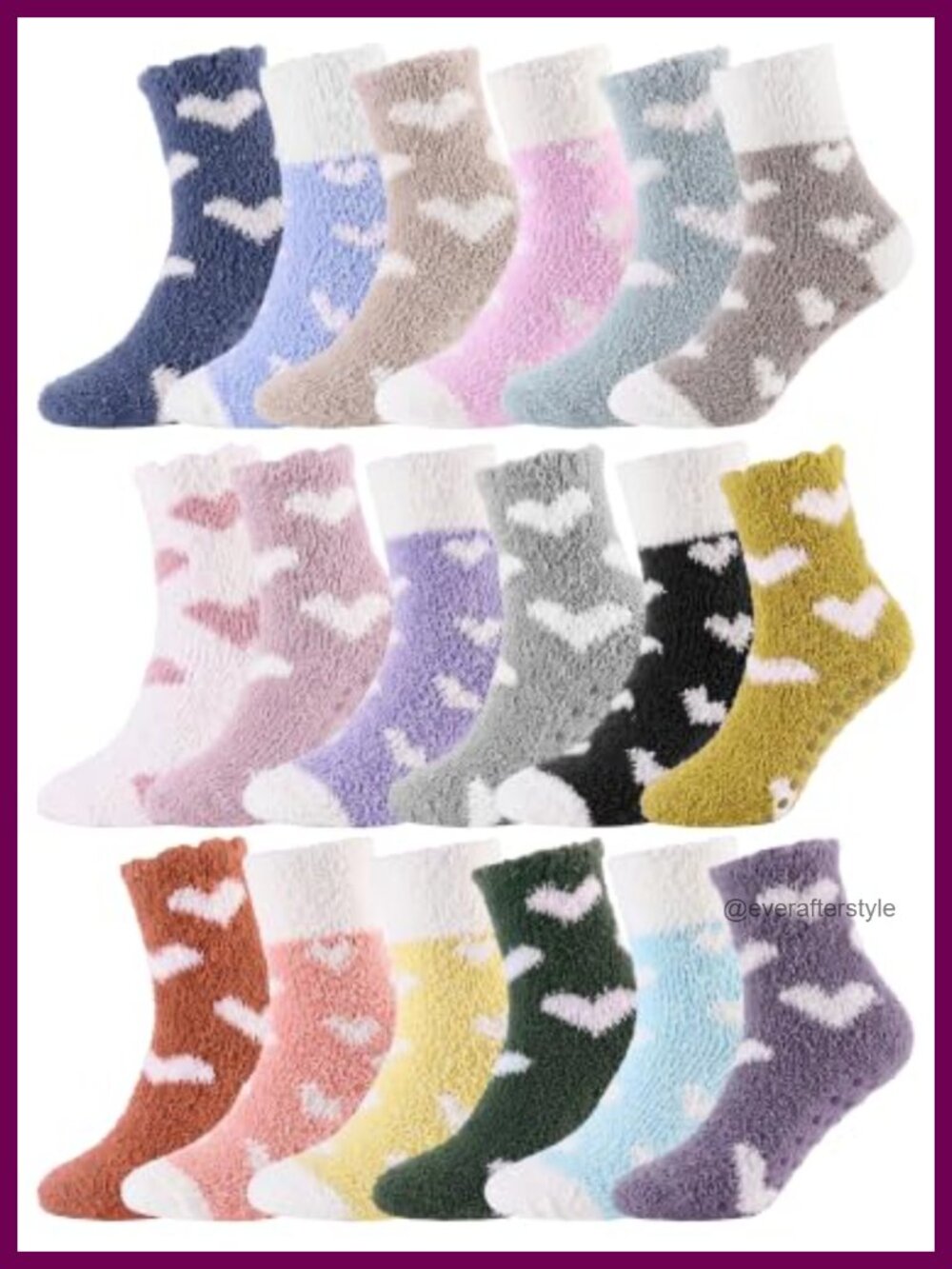 Women Fuzzy Slipper Socks 18 Pair Non Slip Plush Polyester Warm Winter